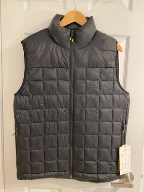 Men's Lole Quilted Packable Vest - Black with yellow/green accent size M